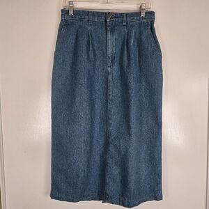 Vintage Lee Blue Denim Skirt  size 12‎  Maxi cotton Long A line Western Modest